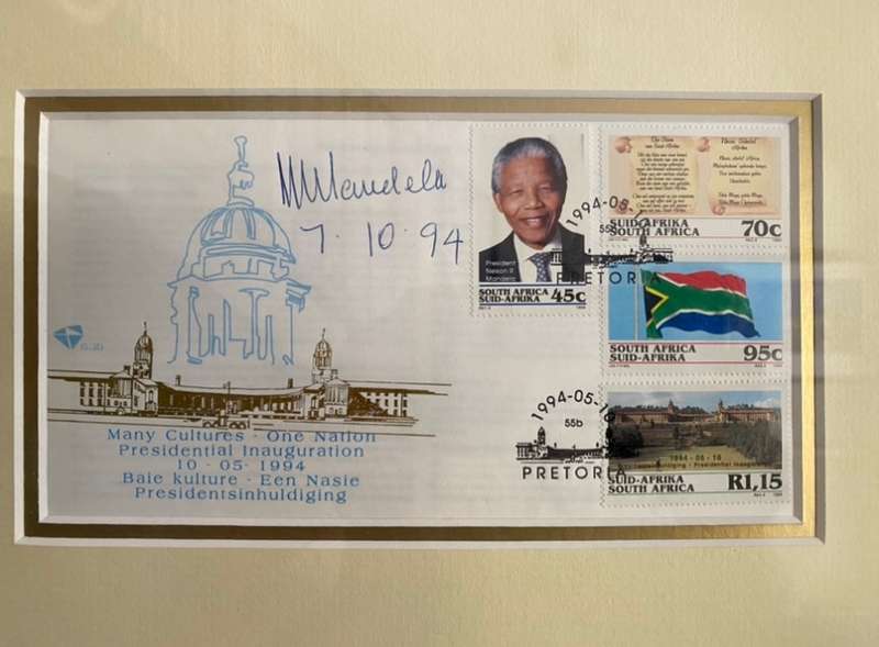 Original NELSON MANDELA Signature (Framed)