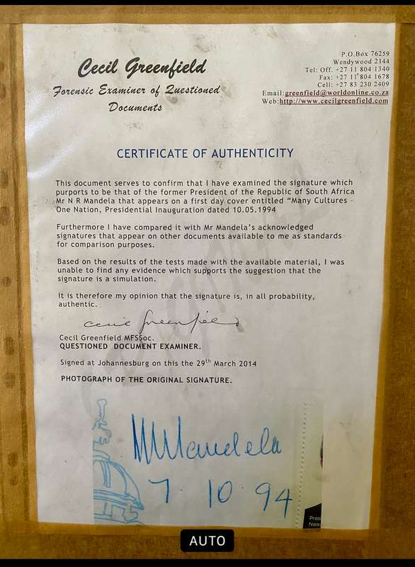 Original NELSON MANDELA Signature (Framed)
