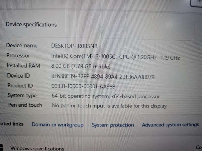 Acer Notebook - i3 10th gen - 8gb - 256gb ssd