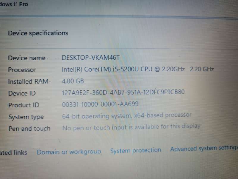 Laptop i5 5th gen - 4gb - 120gb ssd