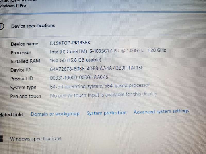 i5 10th gen - 16GB - 256GB nVme - 14" - Proline