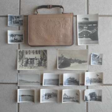 Second World War Egiption And Italian Victory Photo's And Egiptian Leather Made Mans Purse