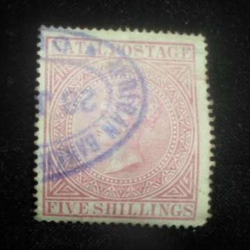 Natal 5 Shilling Stamp - Used