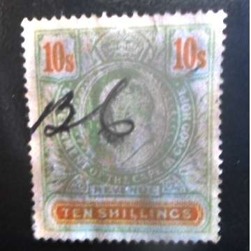 Goverment Cape Of Good Hope 10 Shilling Stamp - Used