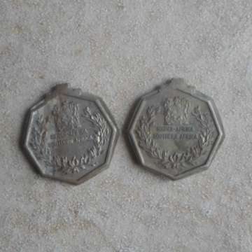 Two Southern Africa Medals Made From The Metal Of A Russian T54 Tank That Was Captured In Angola