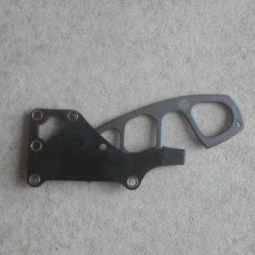 Fighting Knife With bFixed Blade And Finger Crip Groups Manufactured By A.M With Makers Mark