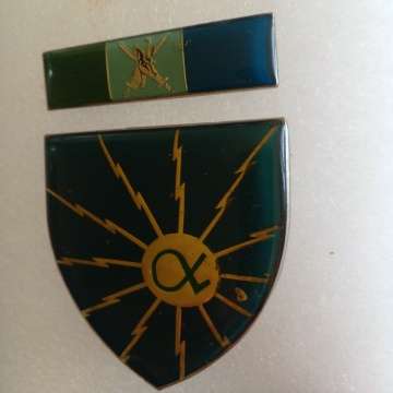 Schools Of Signals Metal Shoulder Flash With Command Bar - All Pins Intact