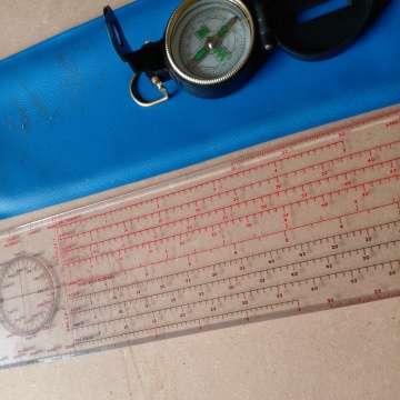 SAAF Navigators Ruler With Pouch And Compass