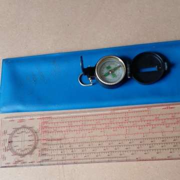 SAAF Navigators Ruler With Pouch And Compass
