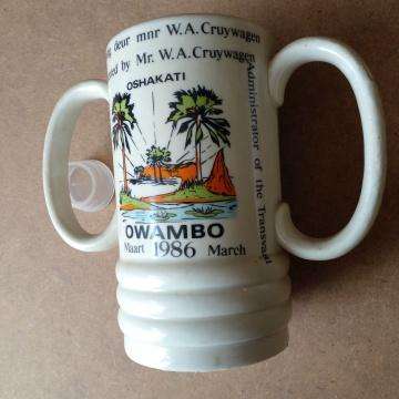 Border War Period Owmbo Double Handeld Beer Mug