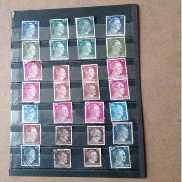 Second World War Adolf Hitler German Stamps with Colour Variation