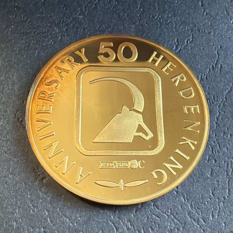 Gold Plated Silver Medallion - CHEETAH - SA Wildlife Society 50th Anniversary  Mintage 10000
