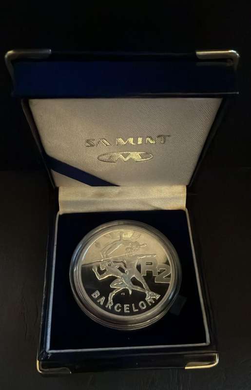 SILVER 1 OUNCE - Silver Proof R2 Barcelona Olympics - Mintage 14853