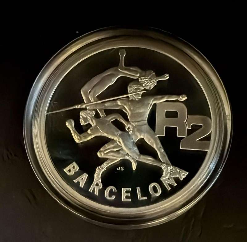 SILVER 1 OUNCE - Silver Proof R2 Barcelona Olympics - Mintage 14853