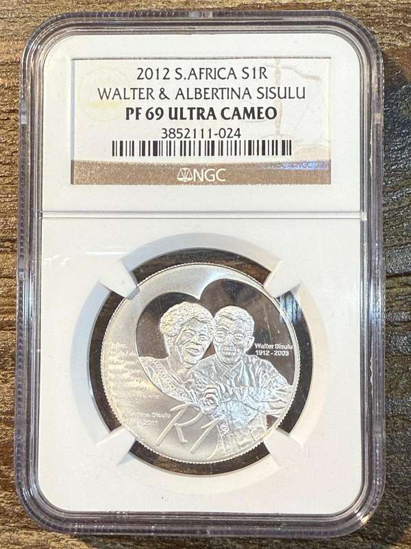 2012 Walter & Albertina Sisulu *** Silver R1 *** PF69 Ultra Cameo