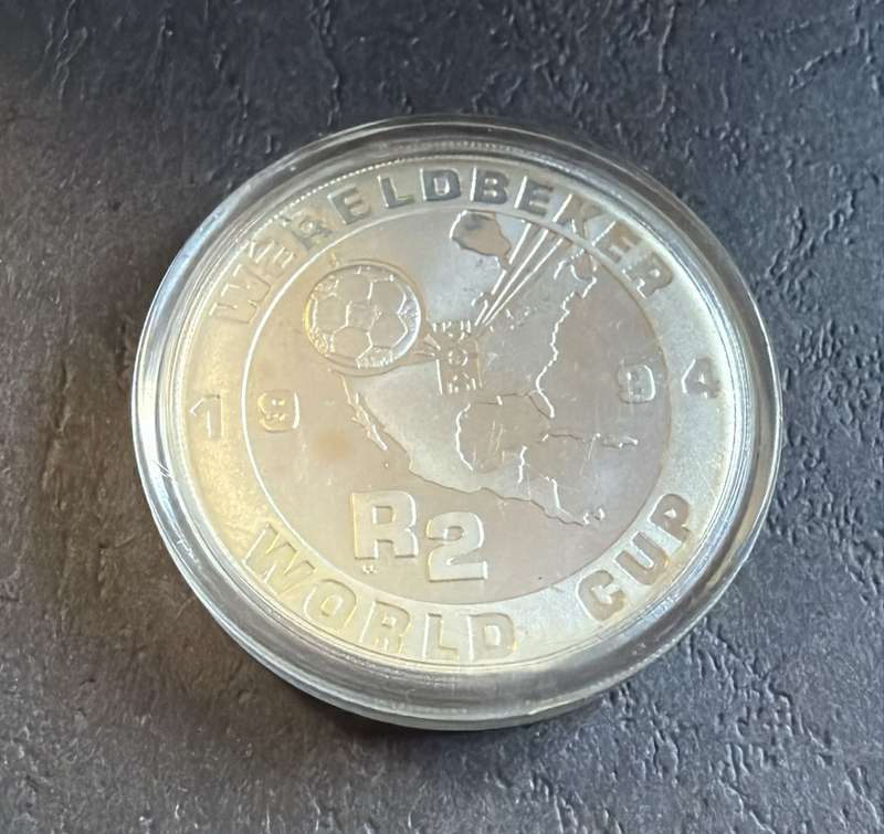 SILVER 1 OUNCE - 1994 Silver Proof R2 Soccer World Cup - Mintage 3210