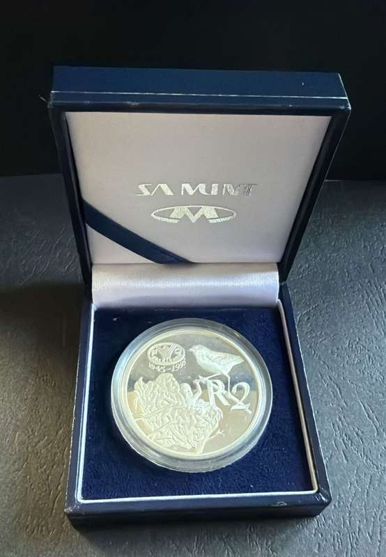 SILVER 1 OUNCE - 1995 Silver Proof R2 Crown FOOD & AGRICULTURE ORGANIZATION (FAO)- Mintage 1743