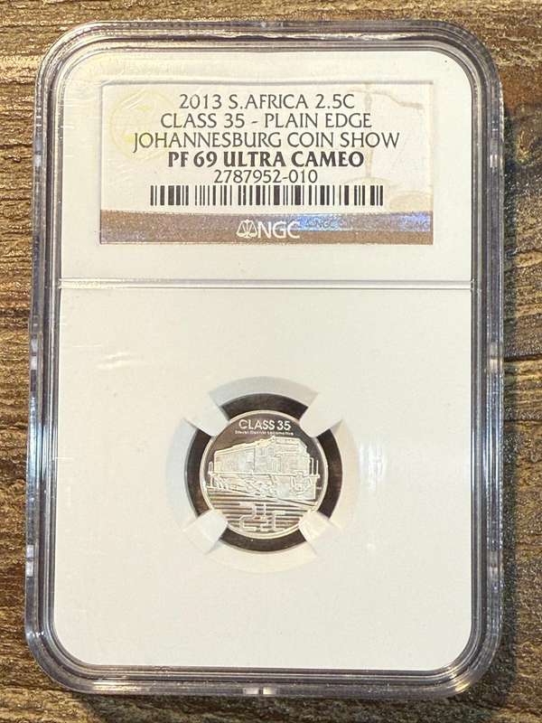 2013 Train Class 35 - Plain Edge JHB Coin Show *** 2.5C - PF69 UC