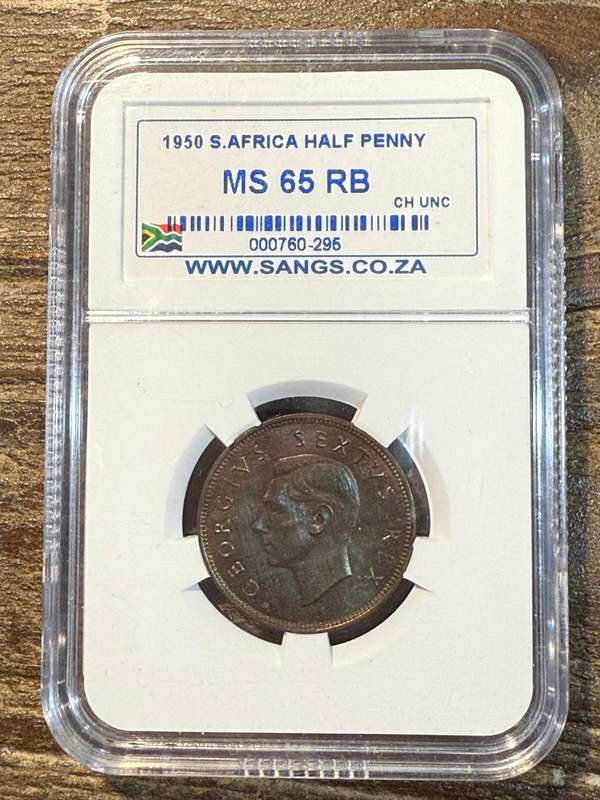 1950 *** 1/2P *** MS65 RB *** beautiful toning