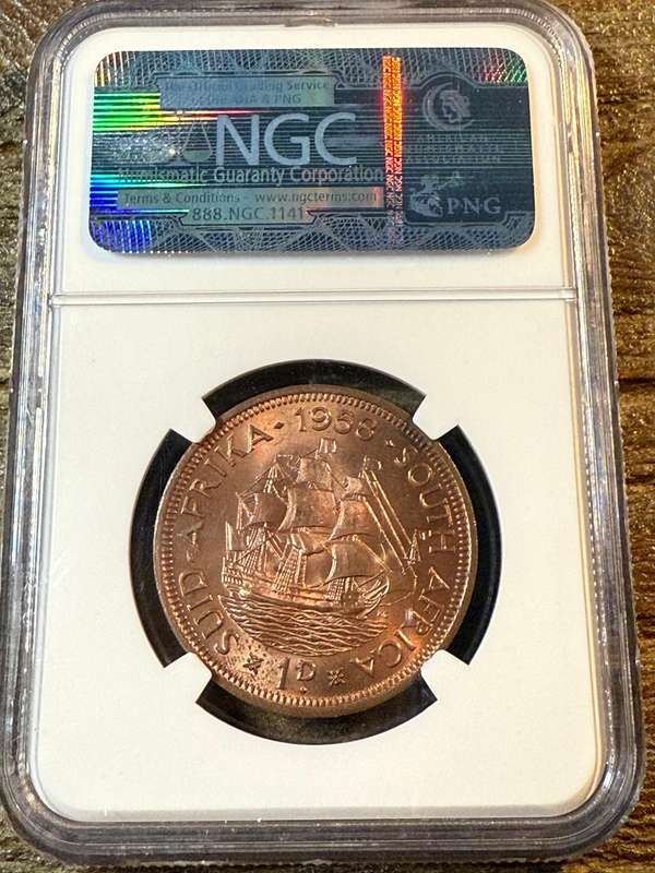 1958 Penny *** MS64 RB *** NGC graded - Bakewell Collection - a stunner!