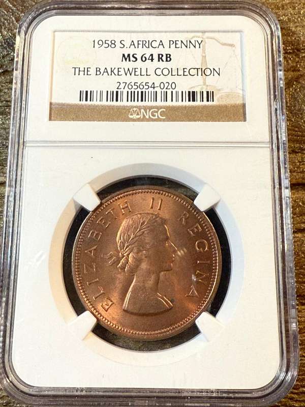 1958 Penny *** MS64 RB *** NGC graded - Bakewell Collection - a stunner!