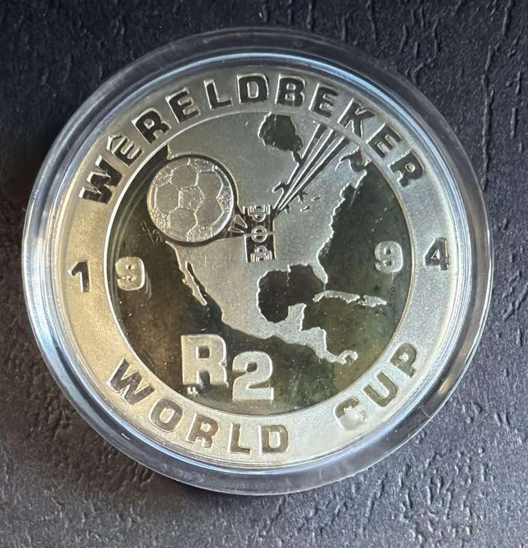 SILVER 1 OUNCE - 1994 Silver Proof R2 Soccer World Cup - Mintage 3210