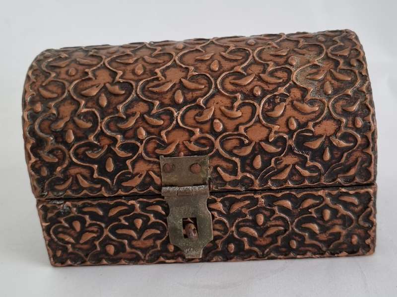 Brass covered wooden box