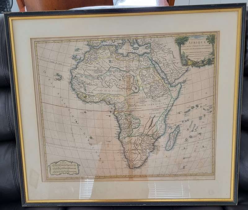 Genuine antique, original Robert de Vaugondy, 1756 Map of Africa.