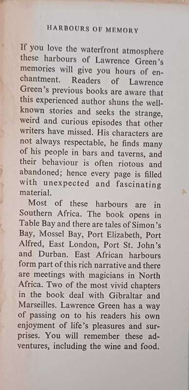 Harbours of Memory - Lawrence G Green