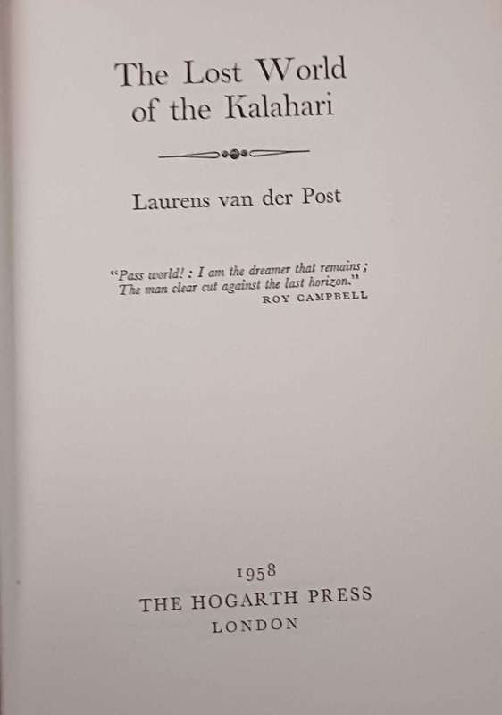 The Lost World of the Kalahari- Lauren's van der post