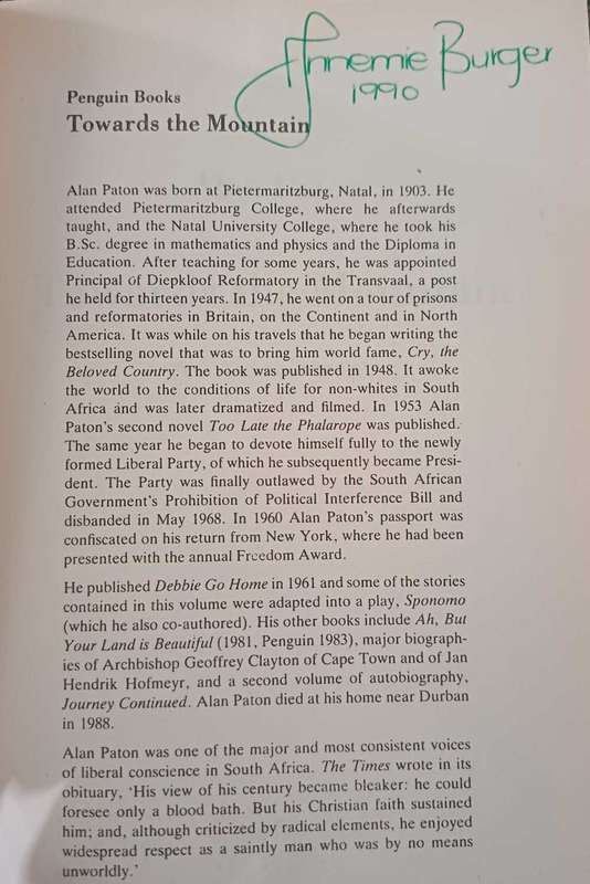 Alan Paton - Towards the Mountain
