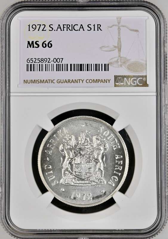 S. Africa: 1972 Silver R1 NGC Certified MS66