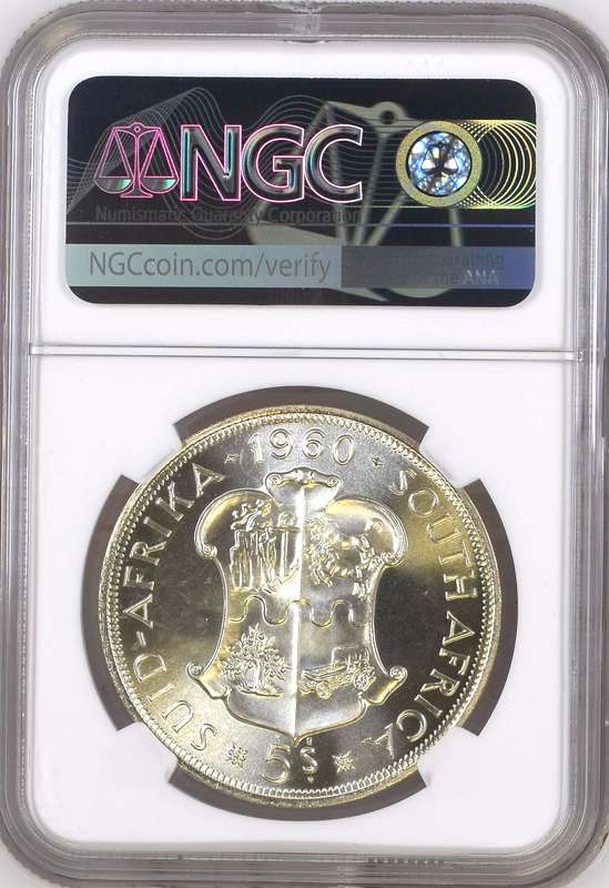 S. Africa: 1960 QEII 5 Shillings NGC Certified PL67 "Union 50th Anniversary"