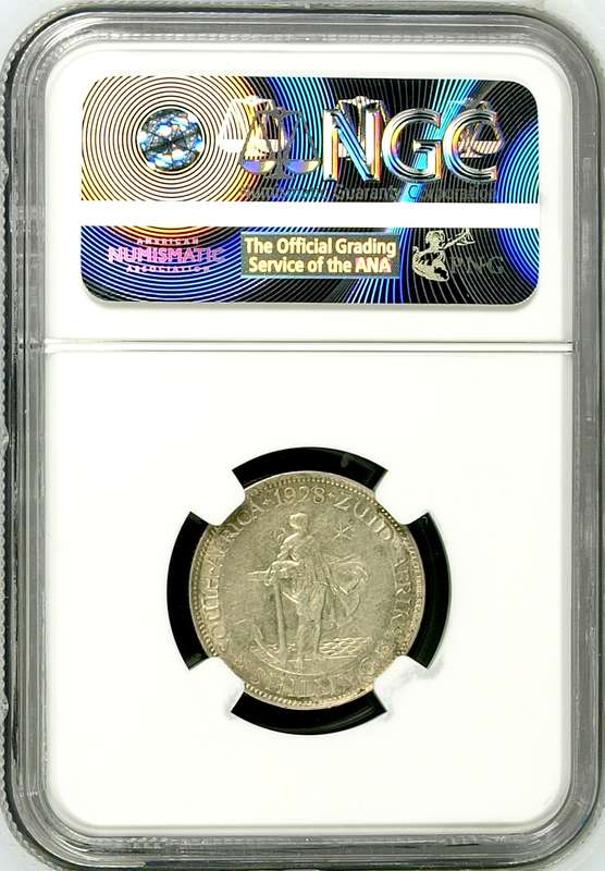 S. Africa: 1928 KGV 1 Shilling NGC Certified AU55