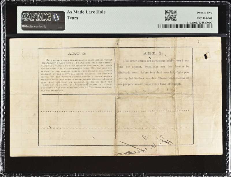 S. Africa (Pre-Reserve Bank): 1902 ZAR Te Velde 10 Pounds PMG Certified VF25