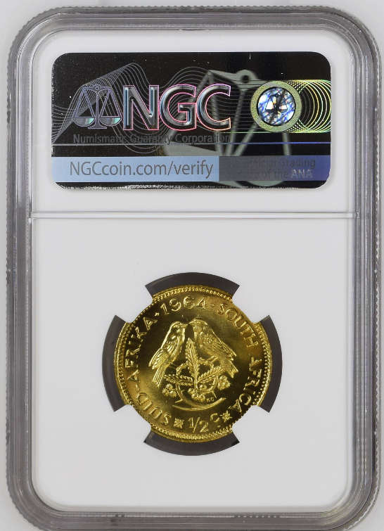 S. Africa: 1964 1/2C NGC Certified MS68 (Finest Certified Grade/Top Pop)