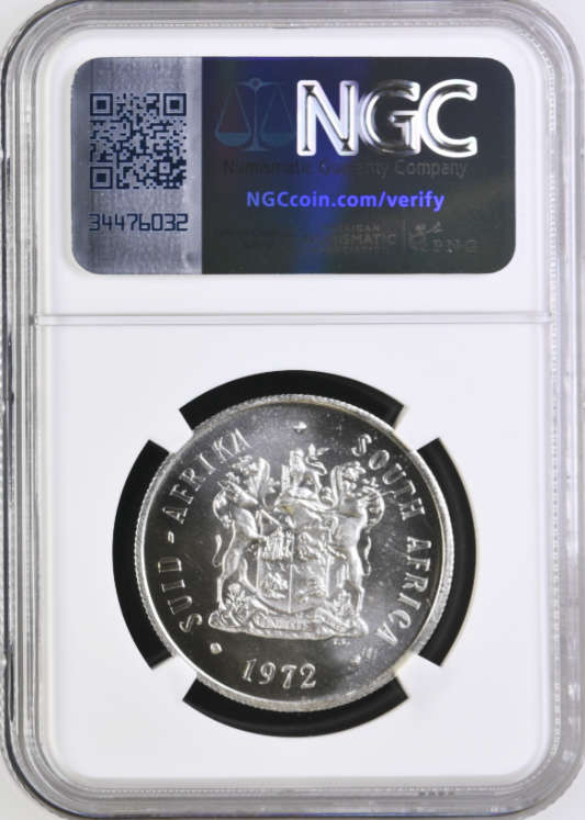 S. Africa: 1972 Silver R1 NGC Certified MS65