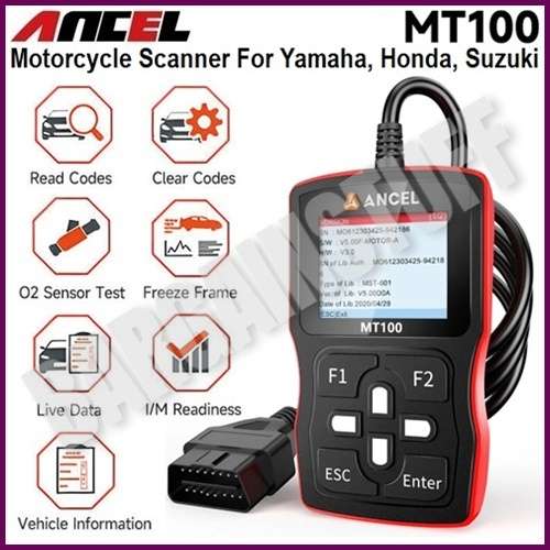 Ancel MT100 Motorcycle Scanner Tool Engine ABS Code Reader For Yamaha, Honda, Suzuki