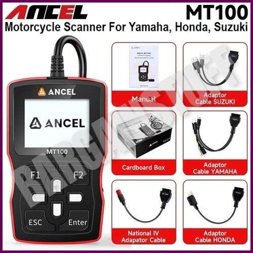 Ancel MT100 Motorcycle Scanner Tool Engine ABS Code Reader For Yamaha, Honda, Suzuki