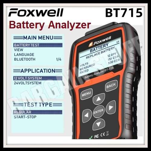 Foxwell BT715 Plus Battery Analyzer 12V & 24V Support Multi-Language