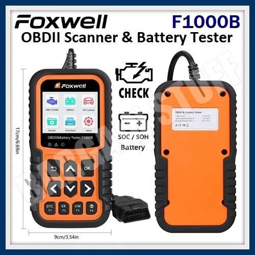 Foxwell F1000B OBDII Scanner & Battery Tester 2 in 1