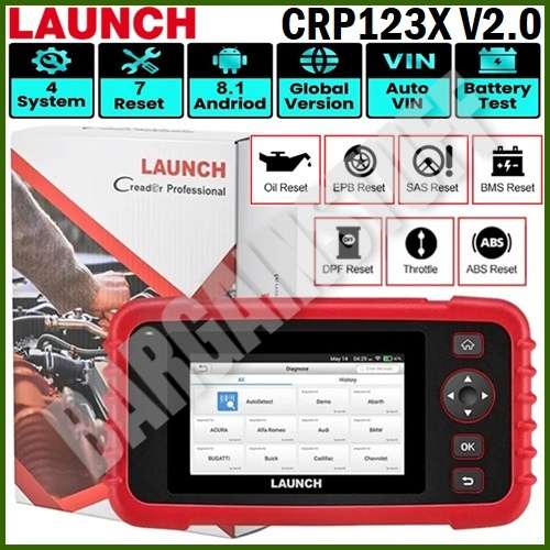 Launch CRP123X V2.0 OBD2 4 System Scanner Engine, Transmission, ABS & Airbags With 7 Reset Functions