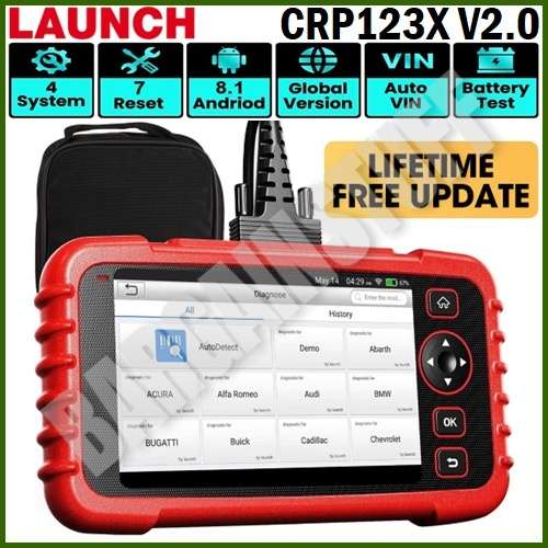 Launch CRP123X V2.0 OBD2 4 System Scanner Engine, Transmission, ABS & Airbags With 7 Reset Functions