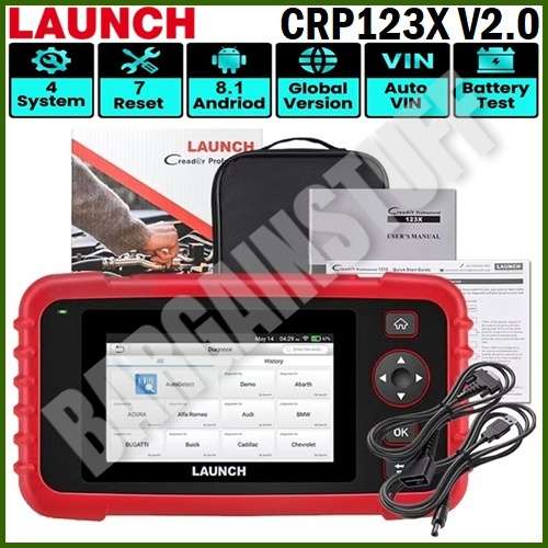 Launch CRP123X V2.0 OBD2 4 System Scanner Engine, Transmission, ABS & Airbags With 7 Reset Functions