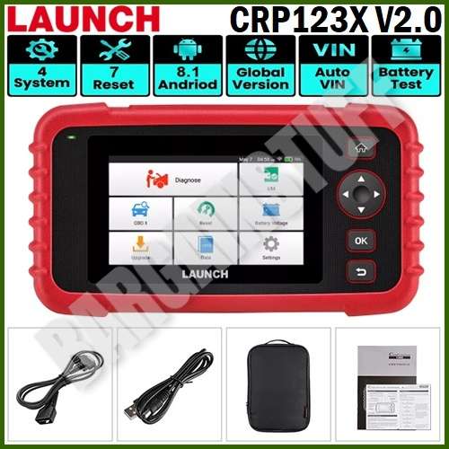 Launch CRP123X V2.0 OBD2 4 System Scanner Engine, Transmission, ABS & Airbags With 7 Reset Functions