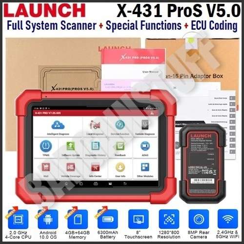 Launch X-431 ProS V5.0 Full System Diagnostic Tool With 37 Special Functions Supports CANFD And DOIP