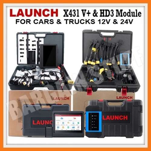 Launch X431 V+ with X431 HD3 Module Ultimate Heavy Duty Adapter Work for Cars and Trucks