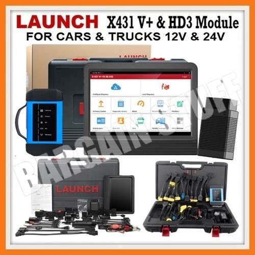 Launch X431 V+ with X431 HD3 Module Ultimate Heavy Duty Adapter Work for Cars and Trucks