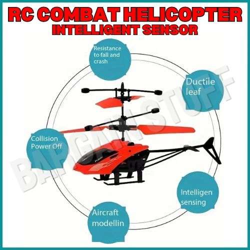 Remote Control Intelligent Infrared Sensor Helicopter, Fall-resistant Material Red