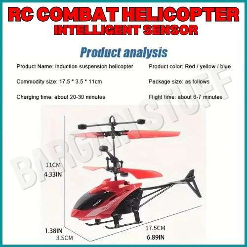 Remote Control Intelligent Infrared Sensor Helicopter, Fall-resistant Material Red